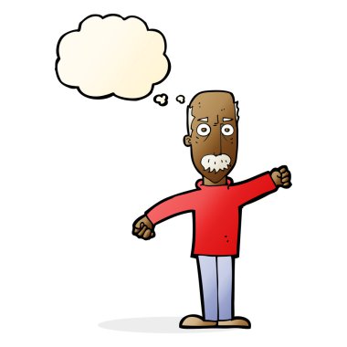 çizgi film düşünce balonu ile kızgın ihtiyar