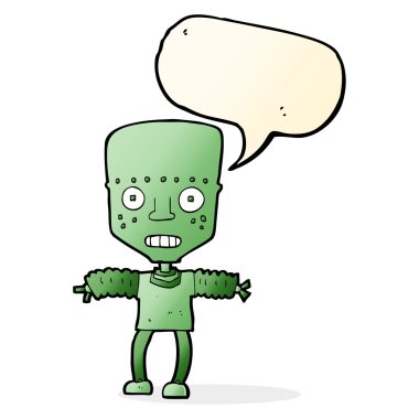 Konuşma baloncuklu çizgi film robotu