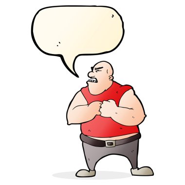 Konuşma baloncuğu olan vahşi bir adam.