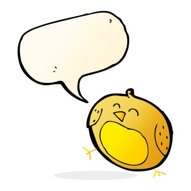 Konuşma baloncuklu çizgi film kuşu