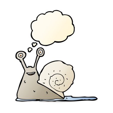 çizgi film salyangoz düşünce balonu ile