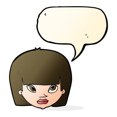 karikatür rahatsız kadınla konuşma balonu