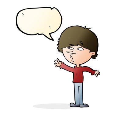 çizgi film endişeli adam konuşma baloncuğuyla uzanıyor