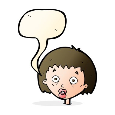 çizgi film şok kadınla konuşma balonu