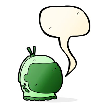 Konuşma baloncuklu astronot miğferi