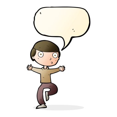 Çizgi film konuşma baloncuğu olan ürkmüş bir adam