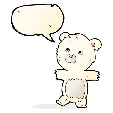 şirin kutup ayısı konuşma balonu ile çizgi film