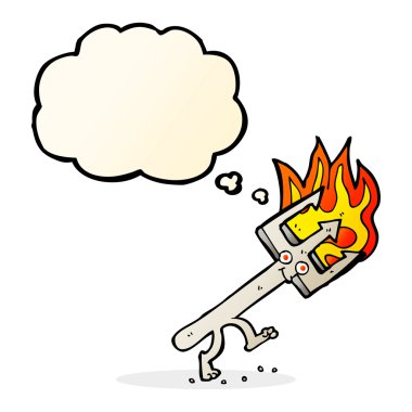 Düşünce baloncuklu şeytan çatalı.