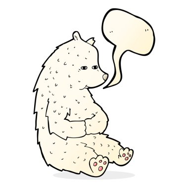 sevimli çizgi kutup ayısı ile konuşma balonu