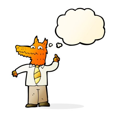 çizgi film iş fox ile fikir düşünce balonu
