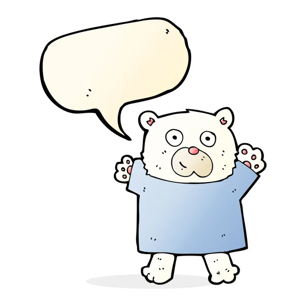 Desenho animado bonito urso polar com bolha de fala — Vetor de Stock