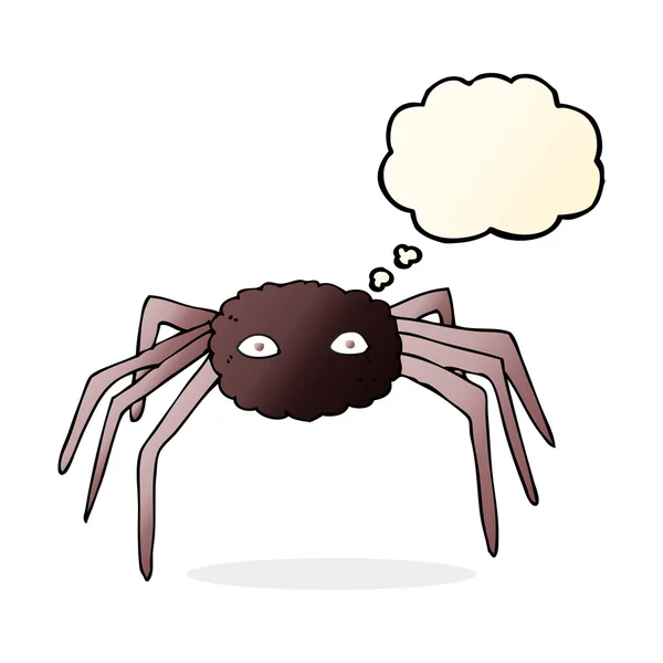 Düşünce baloncuklu çizgi film örümceği — Stok Vektör