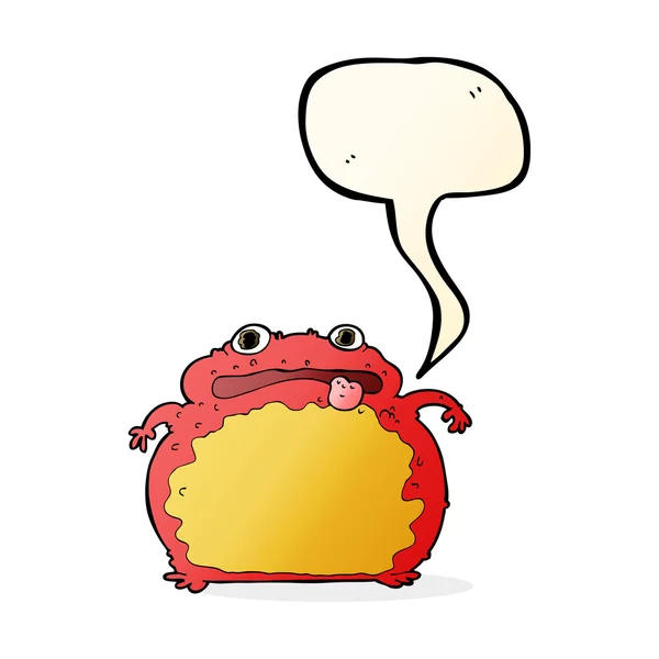 Dibujos animados rana divertida con burbuja de habla — Vector de stock
