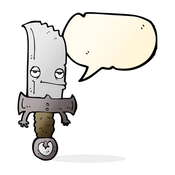 Knife cartoon character with speech bubble — Stock Vector