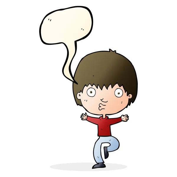 Desenho animado menino com bolha de fala —  Vetores de Stock