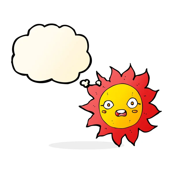 Kreslené slunce s myšlenkovou bublinou — Stockový vektor