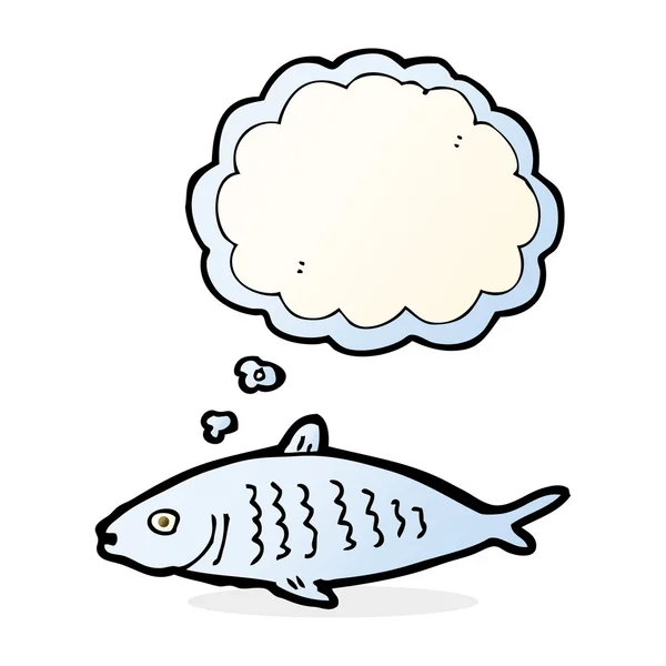 Мультяшная рыба с мыслепузырём — стоковый вектор