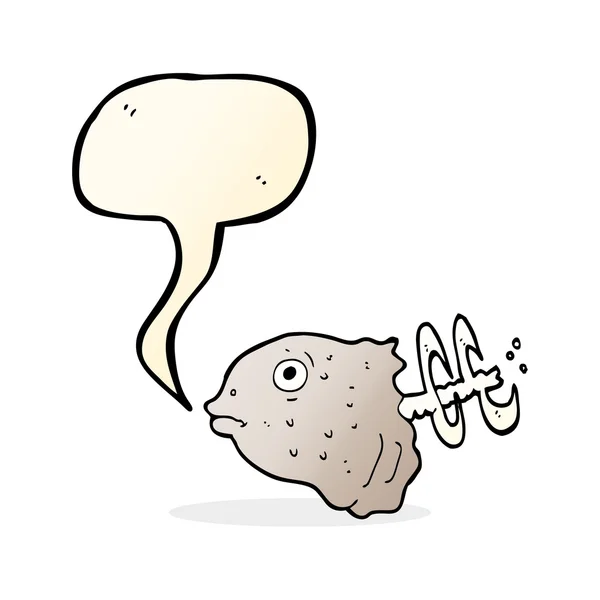 Tête de poisson dessin animé avec bulle de parole — Image vectorielle