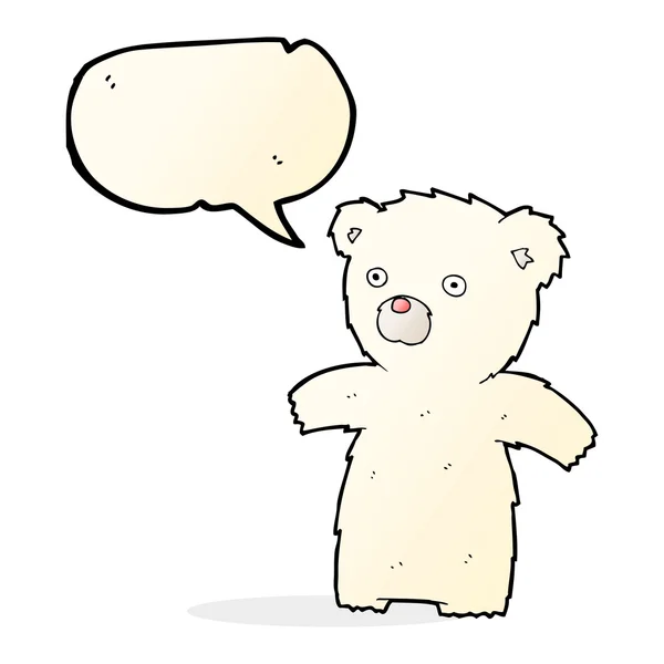 Kreslený lední medvěd s balónem — Stockový vektor