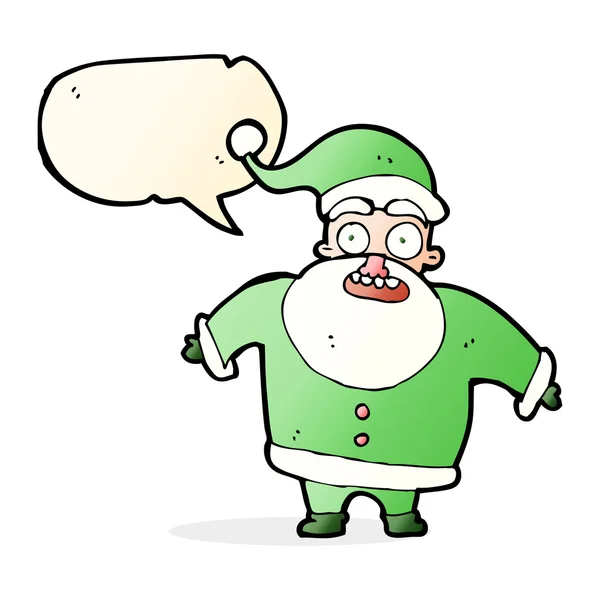 Dibujos animados conmocionó a santa claus con burbuja de habla — Vector de stock