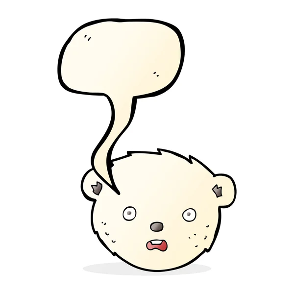 Cartoon ijsbeer gezicht met tekstballon — Stockvector