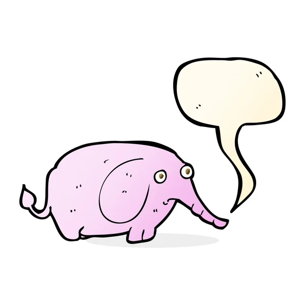 Dessin animé triste petit éléphant avec bulle de parole — Image vectorielle