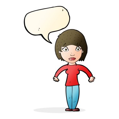 Karikatür, konuşma balonlu kadını şaşırttı.