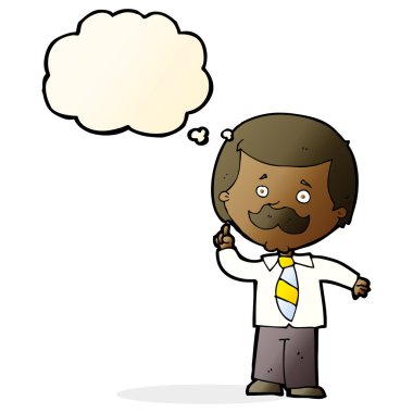 Düşünce baloncuğu fikri olan çizgi film spikeri.