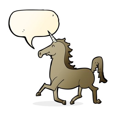 Konuşma baloncuklu tek boynuzlu at.