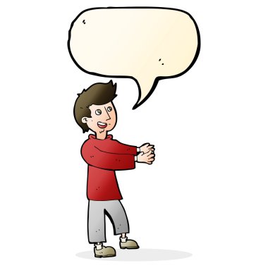 çizgi film mutlu adam konuşma baloncuğu ile