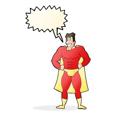Konuşma balonu olan çizgi film süper kahramanı.