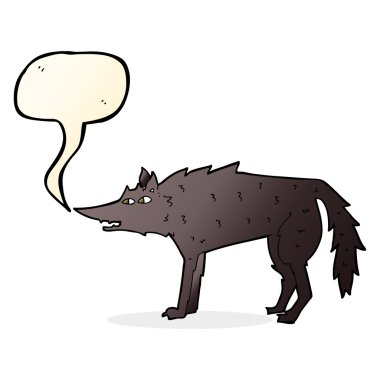 Konuşma baloncuklu çizgi film kurdu.