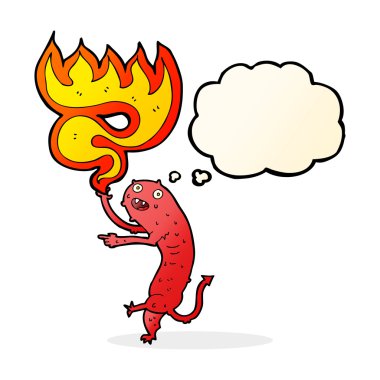 Düşünce baloncuğu olan iğrenç bir canavar.