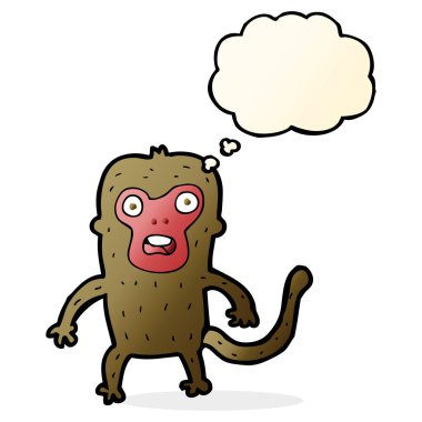 Düşünce balonlu çizgi film maymunu