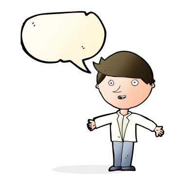 karikatür konuşma balonu ile rahat ceketli adamı