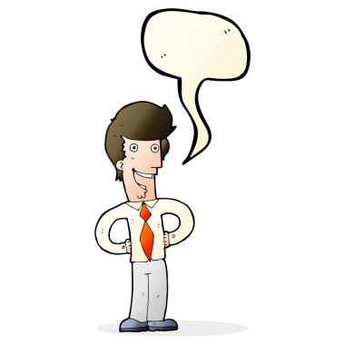 çizgi film mutlu adam konuşma baloncuğu ile