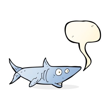 çizgi film mutlu köpekbalığı konuşma baloncuğu ile