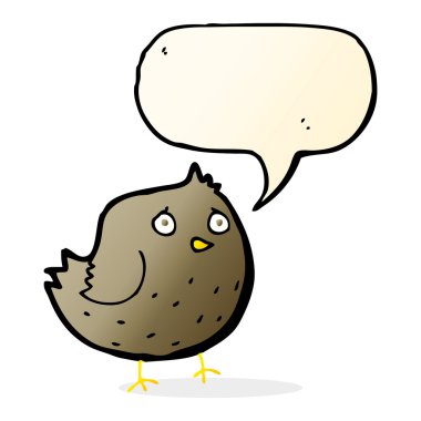 Konuşma baloncuklu çizgi film kuşu