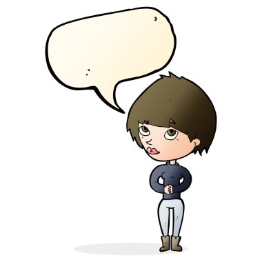 çizgi film kadın konuşma balonu ile göz önüne alındığında