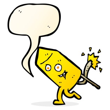 Konuşma baloncuklu komik havai fişek karakteri