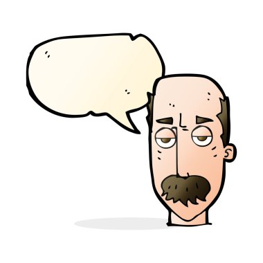 Çizgi film yaşlı adamın konuşma baloncuğuyla sıkıldı