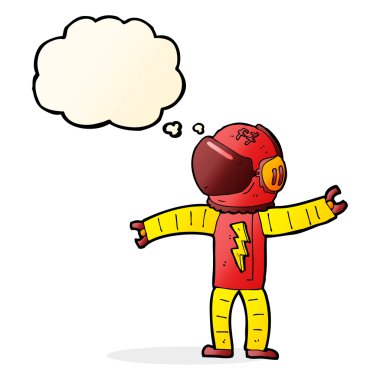 Düşünce balonu olan bir astronot.