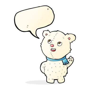 çizgi film sevimli kutup ayısı yavrusu ile konuşma balonu