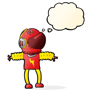 Düşünce balonu olan bir astronot.