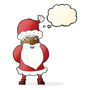 Düşünce baloncuklu çizgi film Noel Baba