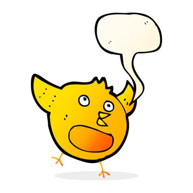 çizgi film mutlu kuş konuşma balonu ile