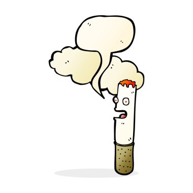 Konuşma baloncuklu çizgi film sigarası