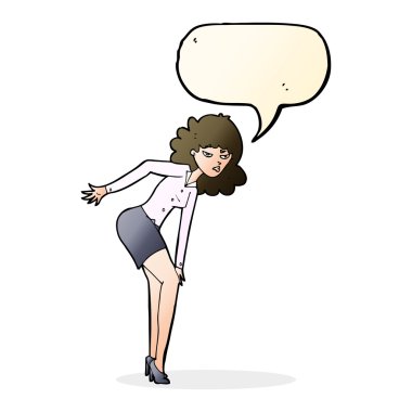 rahatsız kadın sürtünme diz konuşma balonu ile çizgi film