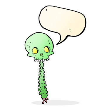 Konuşma baloncuklu ürkütücü karikatür.