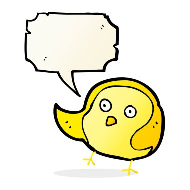 Konuşma baloncuklu çizgi film kuşu